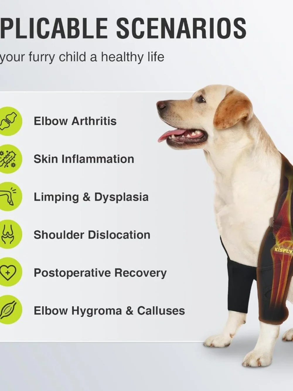 Dog Elbow Brace XXL for Large Dogs, Front Leg Elbow & Shoulder Support for Hygro